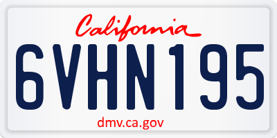 CA license plate 6VHN195