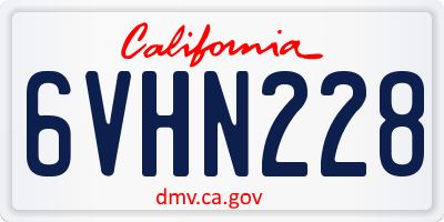 CA license plate 6VHN228