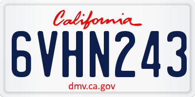 CA license plate 6VHN243