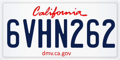 CA license plate 6VHN262