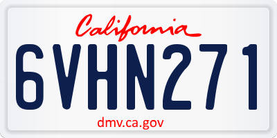 CA license plate 6VHN271