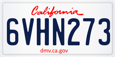 CA license plate 6VHN273