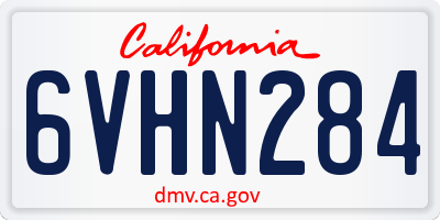 CA license plate 6VHN284