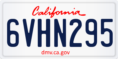 CA license plate 6VHN295