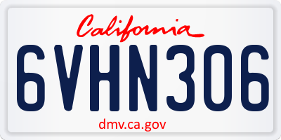 CA license plate 6VHN306