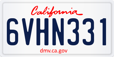 CA license plate 6VHN331