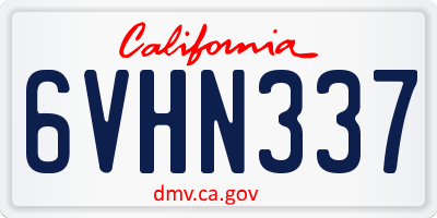 CA license plate 6VHN337