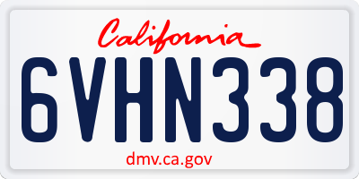 CA license plate 6VHN338