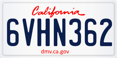 CA license plate 6VHN362