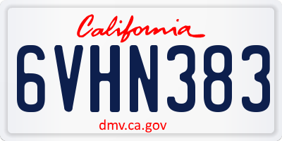 CA license plate 6VHN383