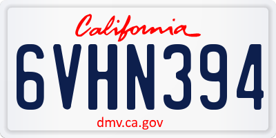 CA license plate 6VHN394