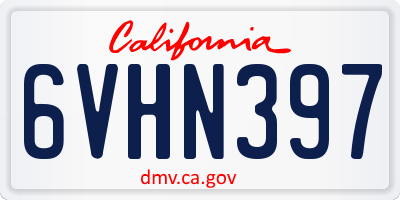 CA license plate 6VHN397