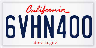 CA license plate 6VHN400