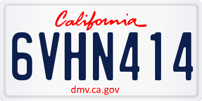 CA license plate 6VHN414