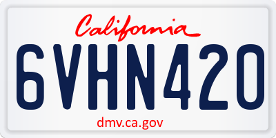 CA license plate 6VHN420