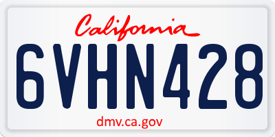 CA license plate 6VHN428