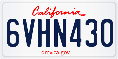 CA license plate 6VHN430