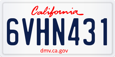 CA license plate 6VHN431
