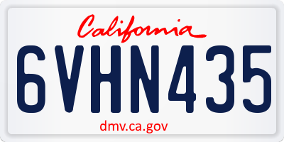 CA license plate 6VHN435