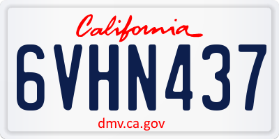 CA license plate 6VHN437