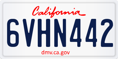 CA license plate 6VHN442