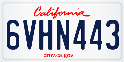CA license plate 6VHN443