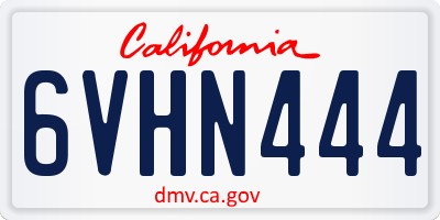 CA license plate 6VHN444