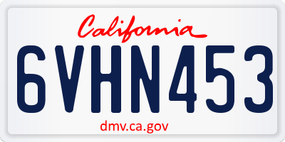 CA license plate 6VHN453
