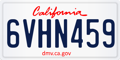 CA license plate 6VHN459