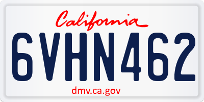CA license plate 6VHN462