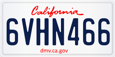 CA license plate 6VHN466