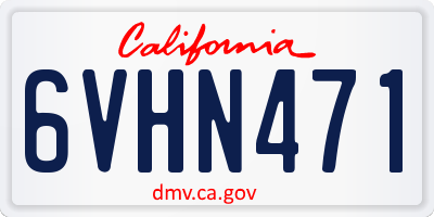 CA license plate 6VHN471