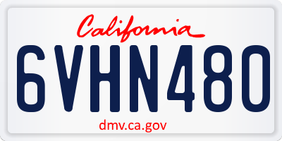 CA license plate 6VHN480
