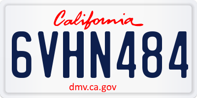 CA license plate 6VHN484