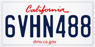 CA license plate 6VHN488