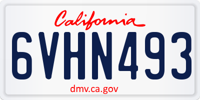 CA license plate 6VHN493