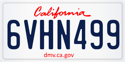 CA license plate 6VHN499