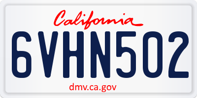 CA license plate 6VHN502