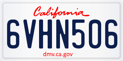 CA license plate 6VHN506