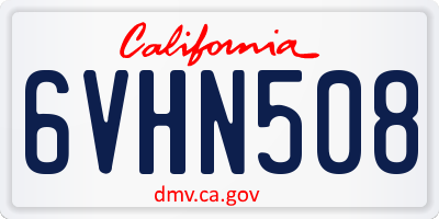 CA license plate 6VHN508