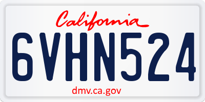 CA license plate 6VHN524