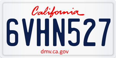 CA license plate 6VHN527