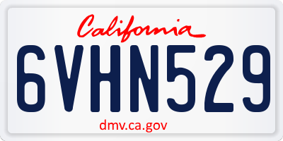 CA license plate 6VHN529