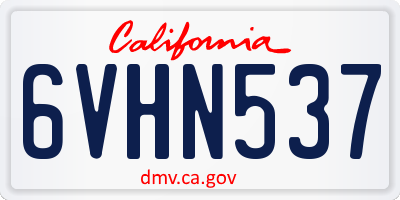 CA license plate 6VHN537