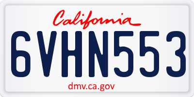 CA license plate 6VHN553