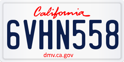 CA license plate 6VHN558