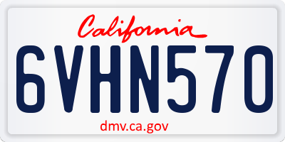CA license plate 6VHN570