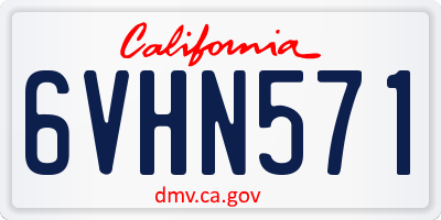 CA license plate 6VHN571