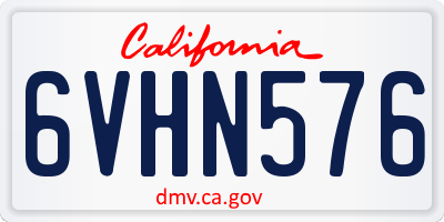 CA license plate 6VHN576