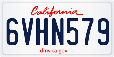 CA license plate 6VHN579